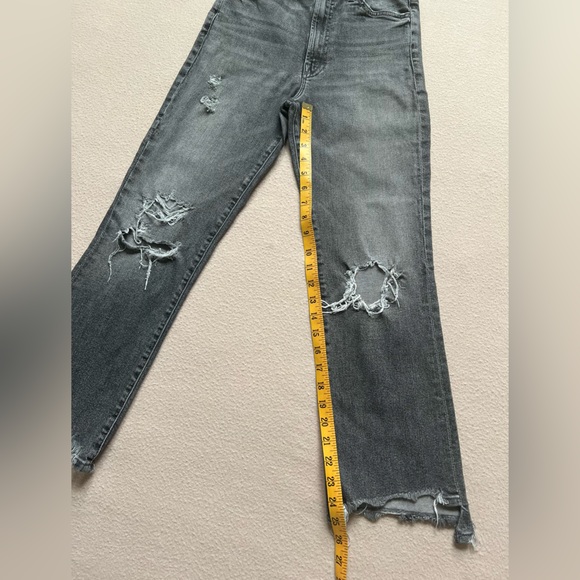 Mother Hustler Crop Step Chew Jeans Sz 27 Scene of the Crime Black Denim - Picture 14 of 14